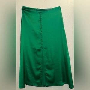 Zara Emerald Satin Skirt